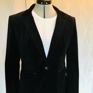 Midnight blue velvet 1-button blazer
